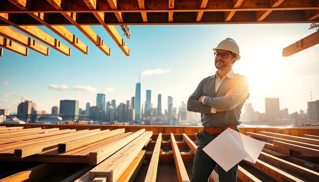 Manhattan General Contractor overseeing a bustling construction site in New York City.
