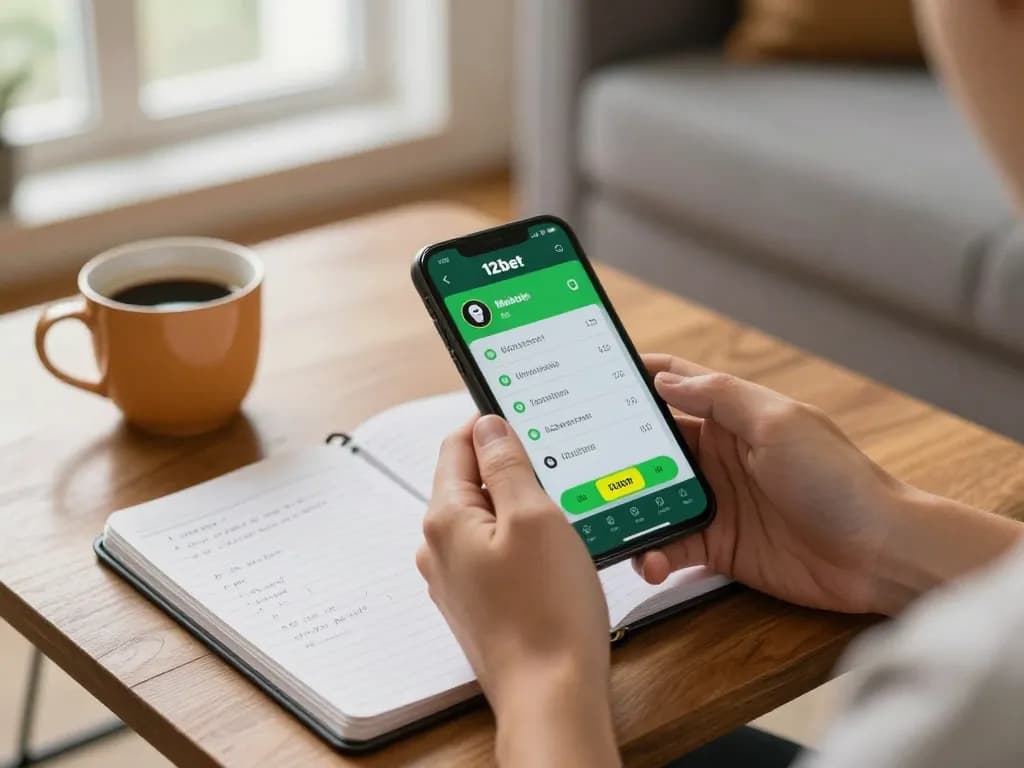 Người chơi khám phá các tùy chọn đặt cược trên ứng dụng 12bet, thể hiện trải nghiệm đánh bạc di động mượt mà