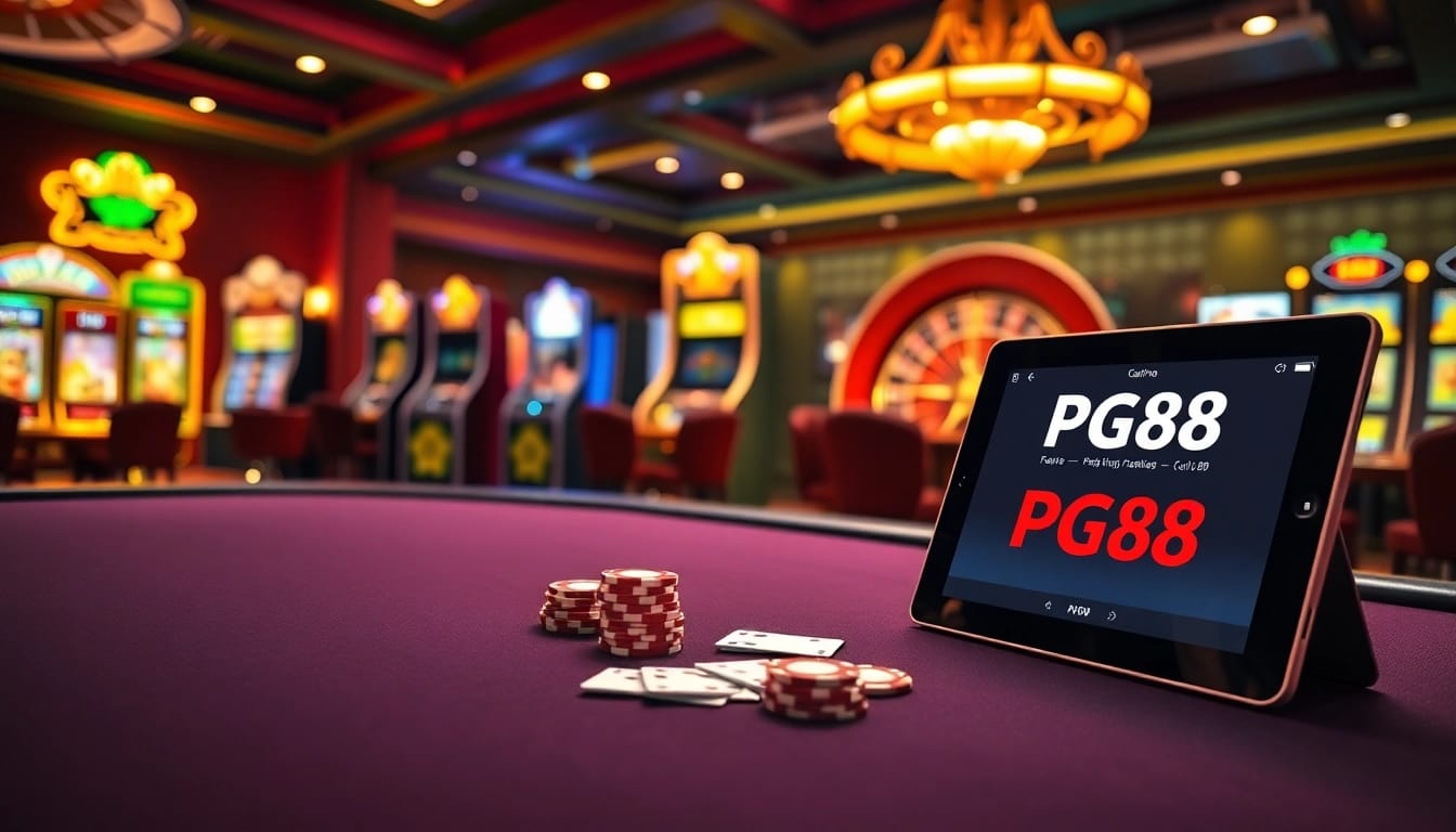 Experience thrilling gameplay at PG88 with vibrant casino contrasts and dynamic gaming elements.