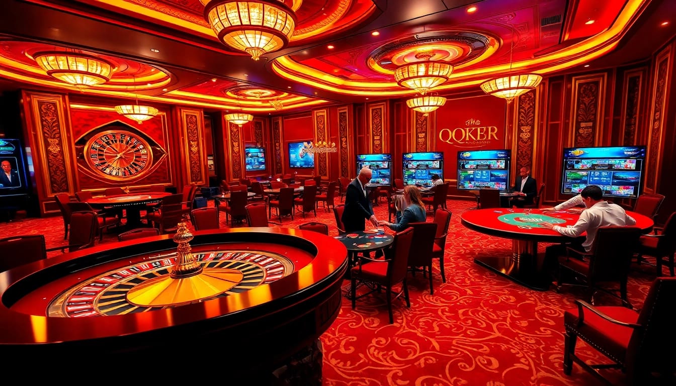 Experience high-stakes excitement at QQ88pro Vip with players focused at an elegant casino poker table.
