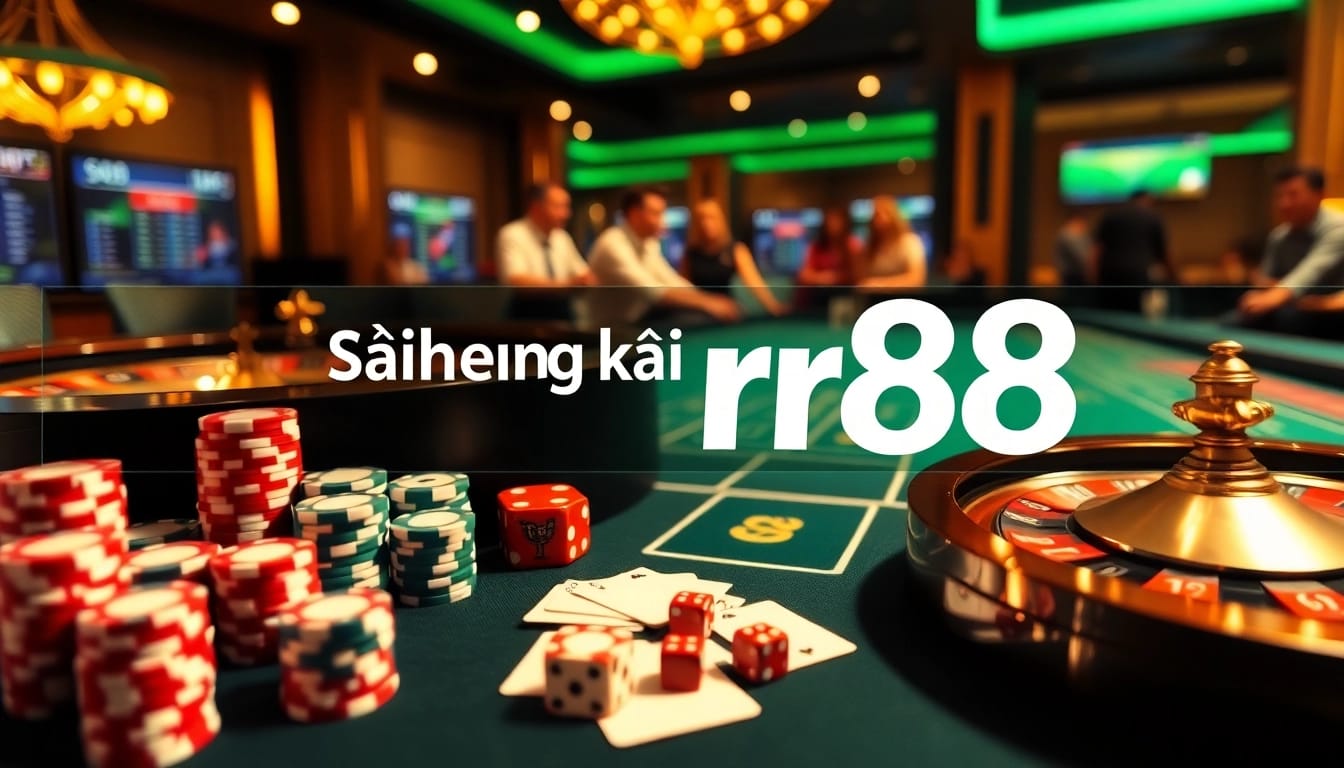 Engaging scene of registering at RR88, showcasing vibrant poker chips and a roulette wheel.