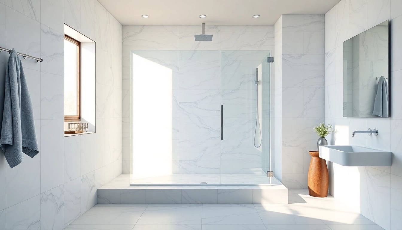 Moderne duschkabine 100x100 pendeltür in stilvollem Badezimmer mit elegantem Design.
