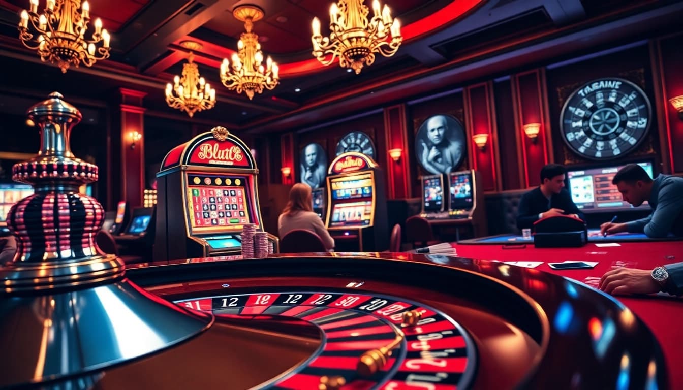 Exciting casino scene featuring vibrant gambling activities with 7m cn elements.