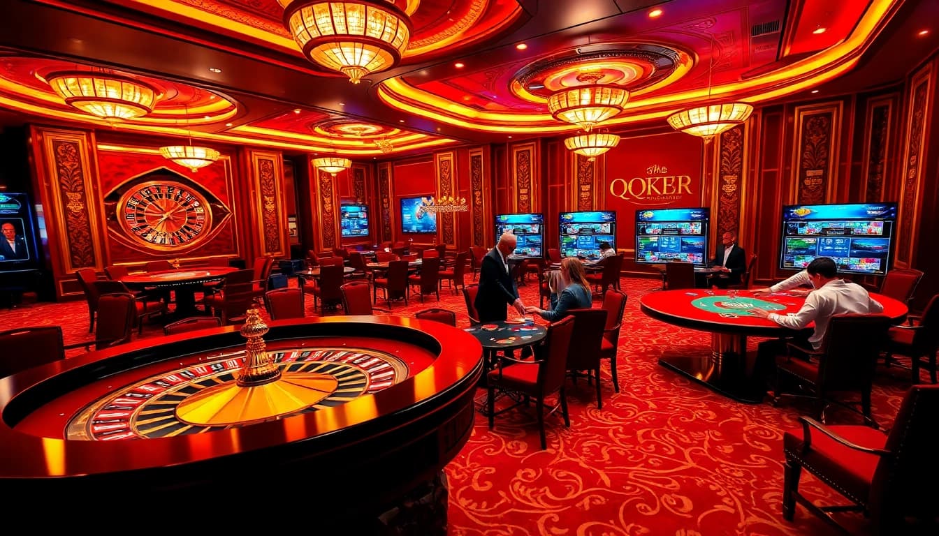 Experience high-stakes excitement at QQ88pro Vip with players focused at an elegant casino poker table.