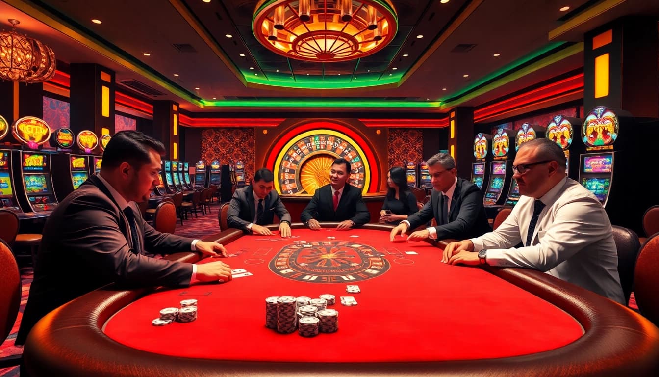 Experience the excitement of high-stakes gambling at RR 88 with dynamic poker action and vibrant casino ambiance.