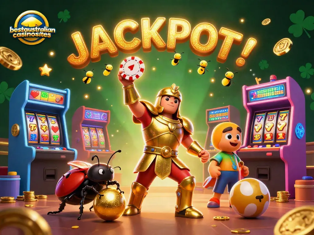 Engage with the best jackpots at bestaustraliancasinosites with our lively 3D characters and slot symbols.