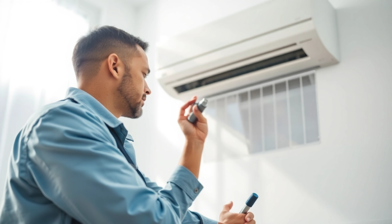 Efficient technician performing Air Conditioning Repair Tampa in a clean home setting.
