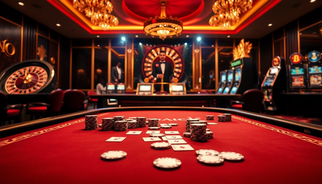 Experience thrilling gameplay at game bài đổi thưởng uy tín table with shining cards and chips.