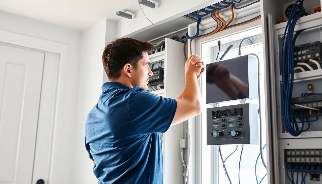 Electrician providing quality service as a residential electrician burnaby in a modern home.