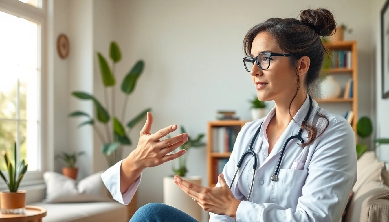 Mental health tips shared by a therapist in a calming office environment.