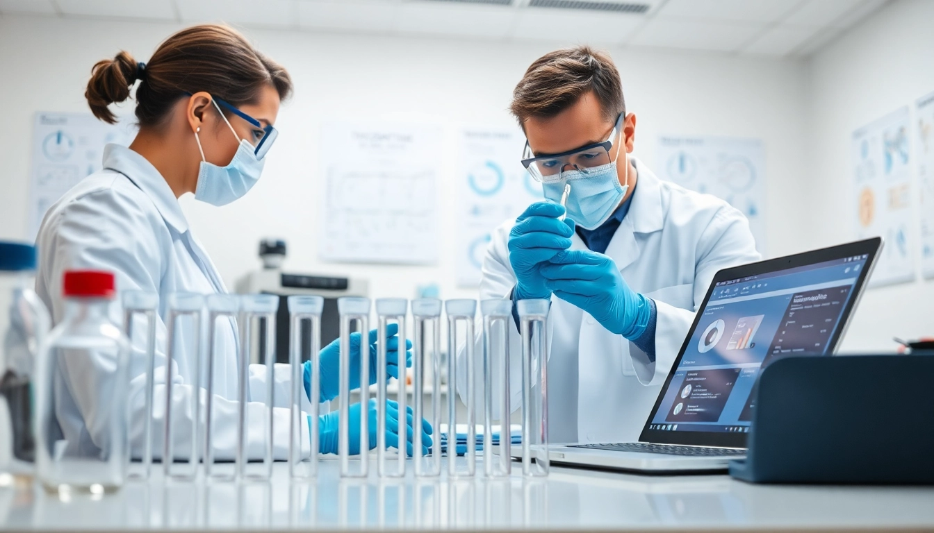 Tirzepatide analysis in a modern laboratory setting showcasing test tubes and equipment.