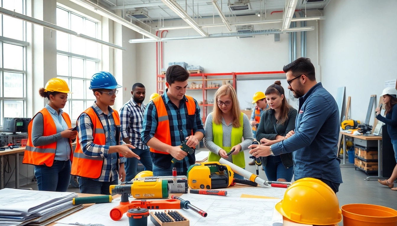 Engaging construction training programs presented in a vibrant classroom environment.