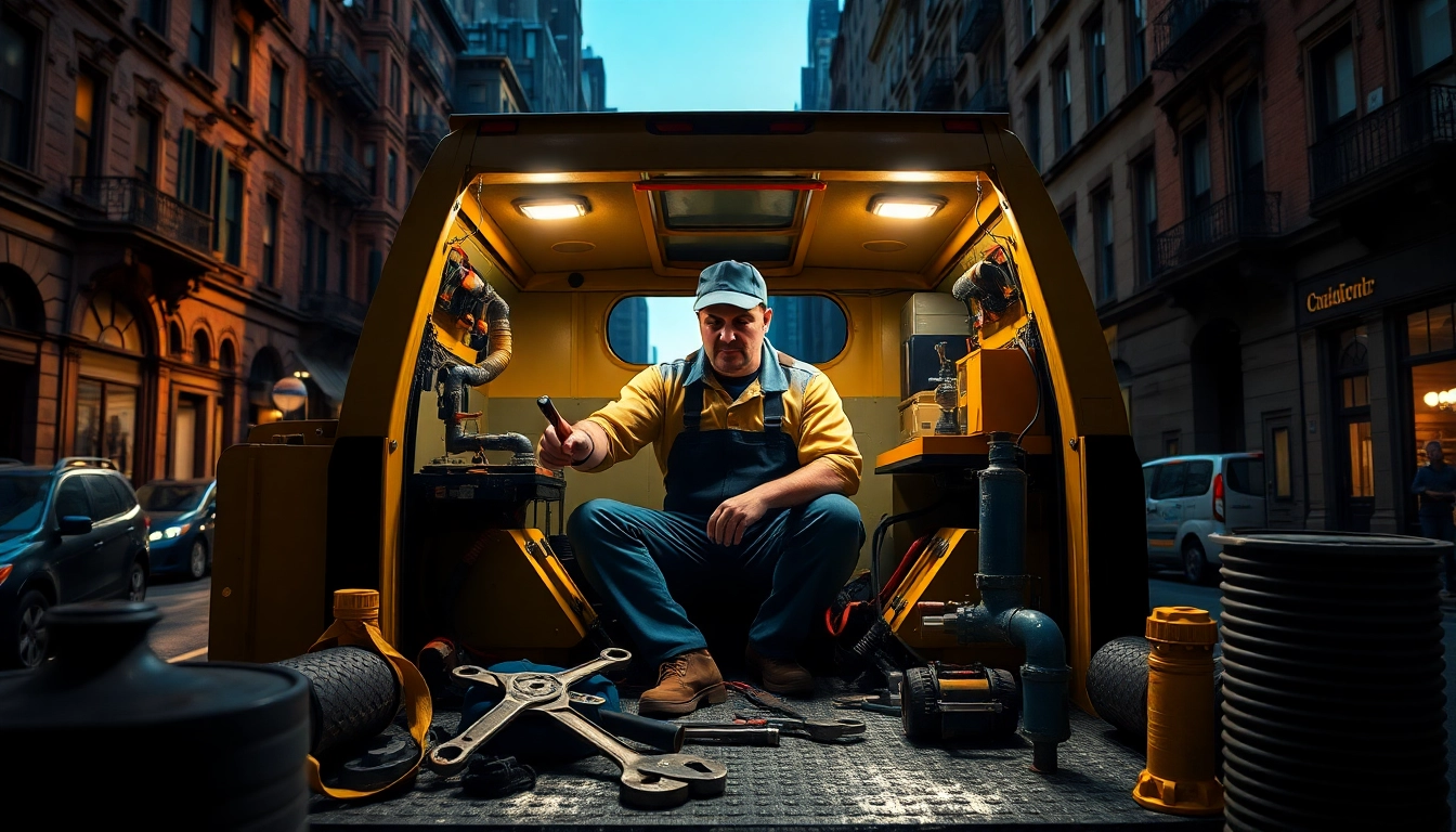 Emergency plumbing help for sewer backup in NYC with a professional plumber addressing a critical plumbing issue.
