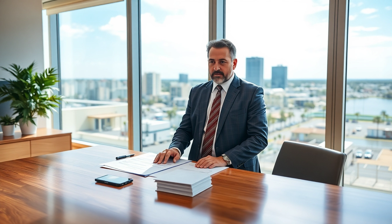 Clearwater truck accident lawyer advising a client in a professional office setting.