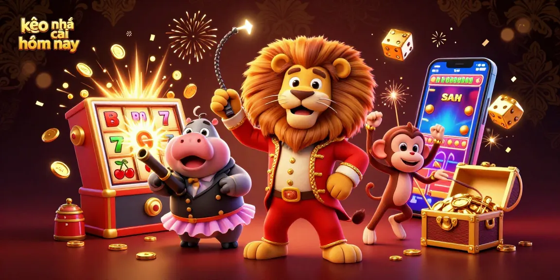 Bet on kèo nhà cái hôm nay with lively casino characters and dynamic game elements.