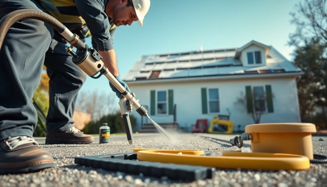 Efficient spray foam roof removal process in action, showcasing a contractor at work.