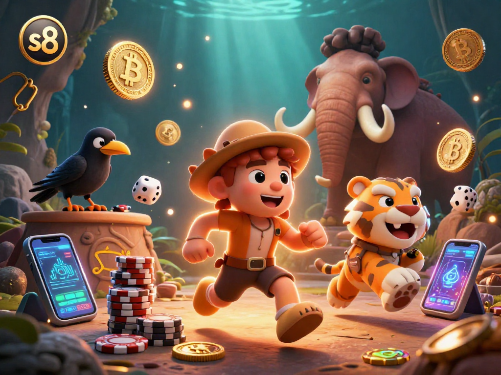 Engage with the vibrant s8 casino scene as a sabertooth tiger and caveman roll dice for big wins.