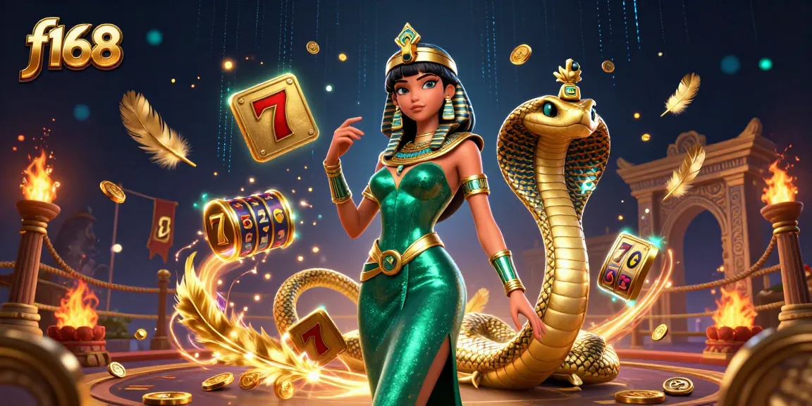 Catch the excitement of f168 with a captivating online casino scene showcasing vibrant characters and gaming elements.