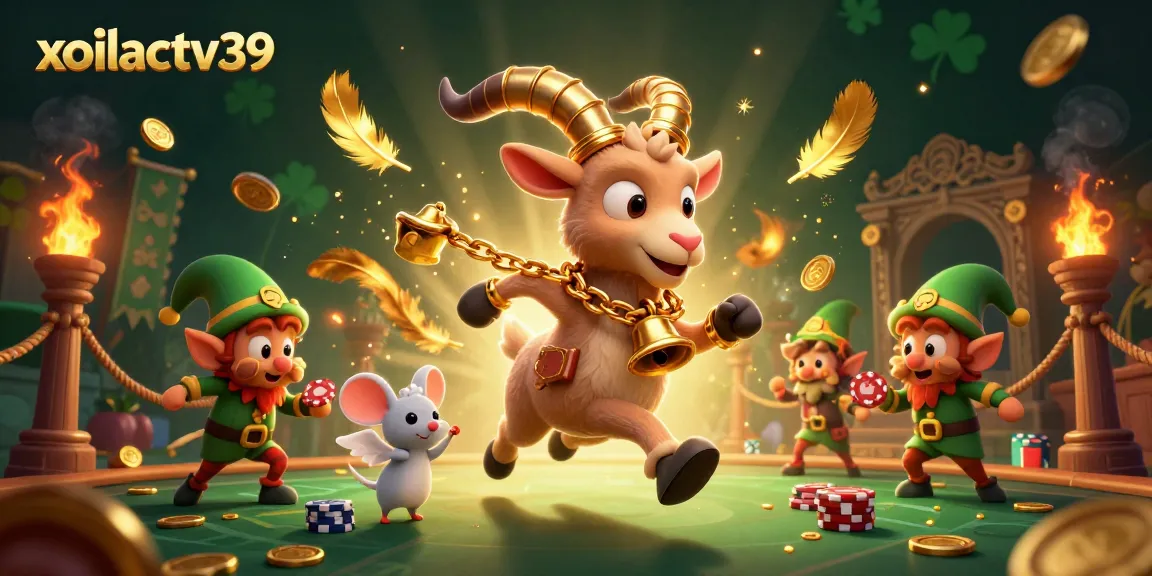 Experience the thrilling action at xoilactv39 with Krampus and friends in a vibrant 3D casino scene.