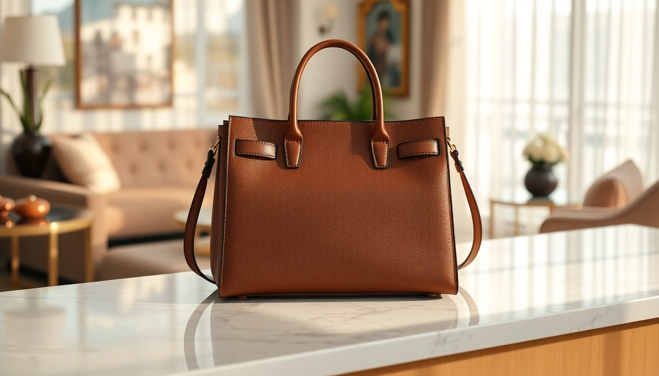 레플리카 가방의 고유한 디자인을 강조하며 촬영한 사진
