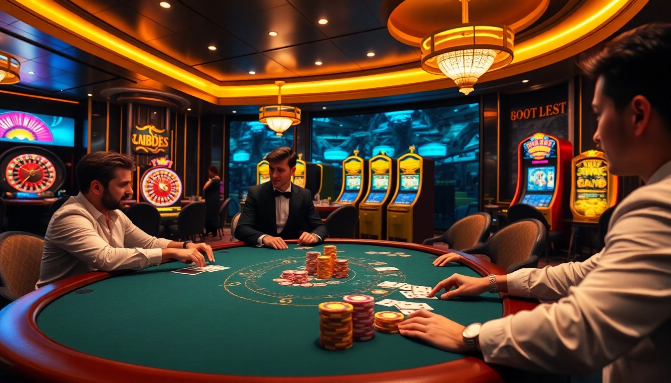 Engage with the exciting atmosphere of f8bet.io at a luxurious casino table.