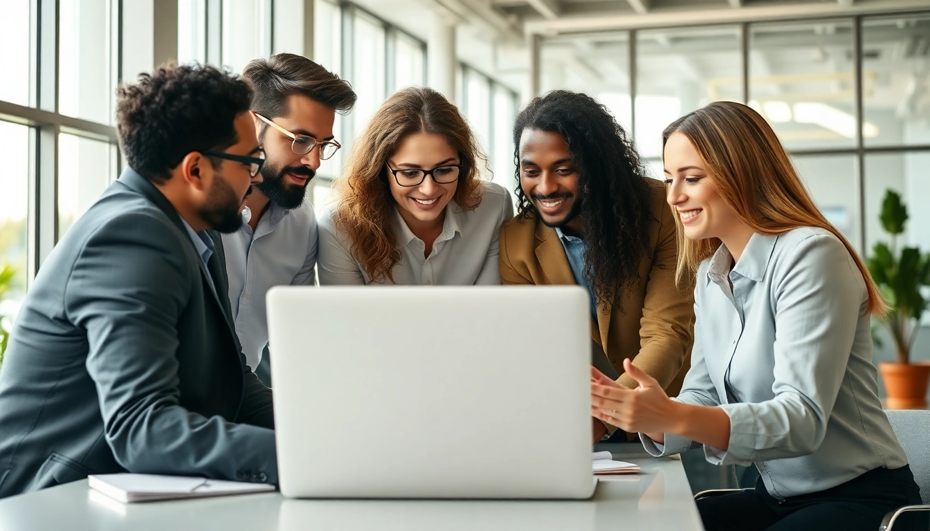 Marketing Consultant collaborating in a modern office space, fostering innovation and teamwork.